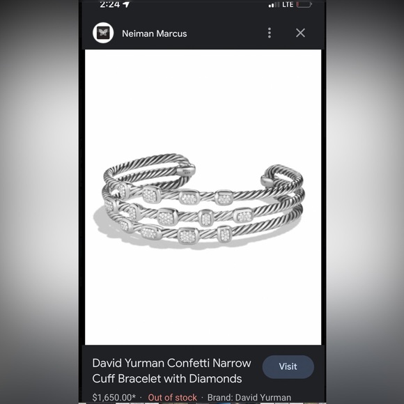 David Yurman-Confetti Narrow cut, 3 tiered bracelet w/diamond - Picture 3 of 3